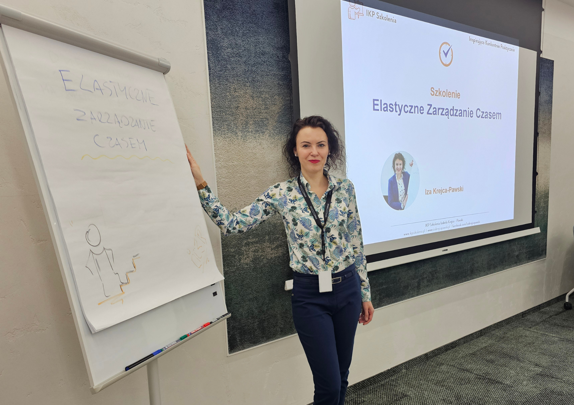 Izabela Krejca-Pawski prowadzi warsztaty z metody EZC dla zespołu managerów w dynamicznym środowisku pracy.